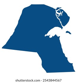 Kuwait map. Map of Kuwait in blue color