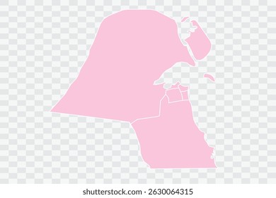 Kuwait Karte Blush Farbe auf weißem Hintergrund Qualitätsdateien Png
