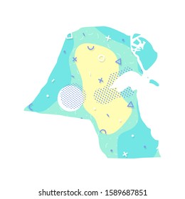 Kuwait map country Asian map illustration vector Asia isolated on white background
