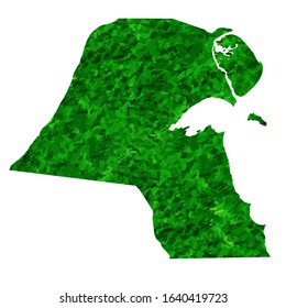 Kuwait Map country green icon