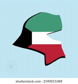  Kuwait map Design Vector illustration graphic