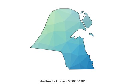 kuwait map in geometric polygonal style. kuwait map of isolated. Vector Illustration Eps10.
