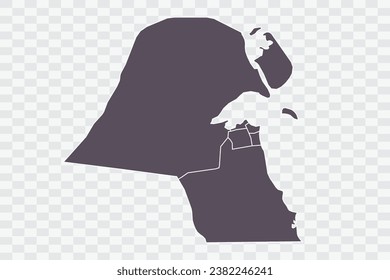 Kuwait Map Graphite Color on White Background quality files Png