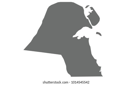 Kuwait map gray color