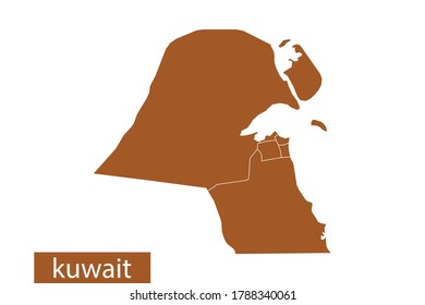 kuwait map High Detailed on white background. Abstract design vector illustration eps 10. Orange color.
