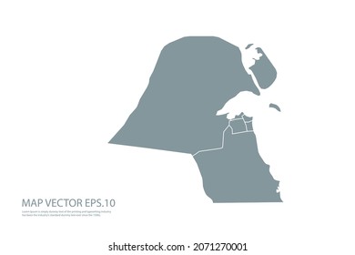 Kuwait map High Detailed on white background. Abstract design vector illustration eps 10