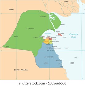 Kuwait Map - High Detailed Vector Illustration
