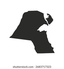 Kuwait map icon isolated on white background. Vector illustration