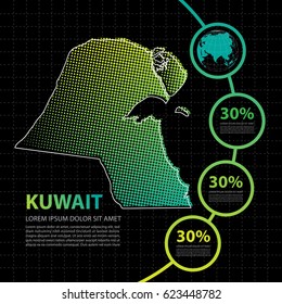 Kuwait map infographic design template