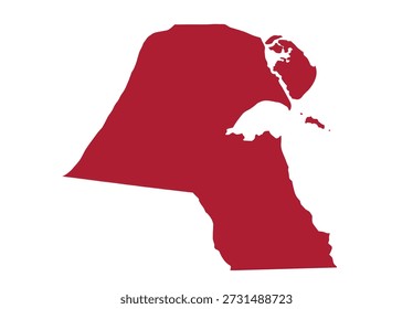 Kuwait Map Isolated on White background