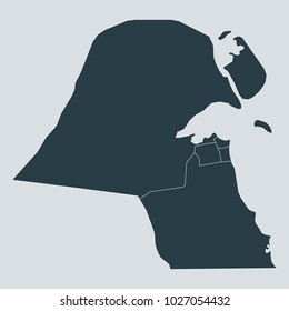 Kuwait map on white background vector, Kuwait Map Outline Shape Gray on White Vector Illustration,
High detailed Gray illustration map Kuwait.