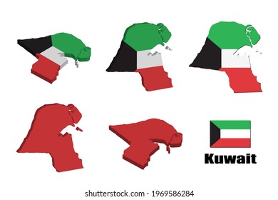 Kuwait map on white background. vector illustration.