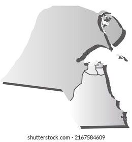 Icono blanco de la silueta de mapa de Kuwait