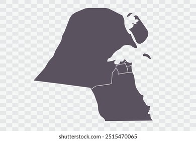 Kuwait Map Smoke Color on White Background quality files Png