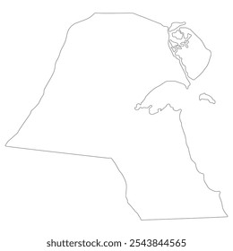 Kuwait map. Map of Kuwait in white color