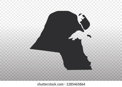 Kuwait Map - World Map International vector template isolated on transparent background - Vector illustration eps 10