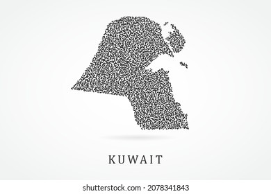 Kuwait Map - World map vector template with Black grid on white background  for education, infographic, design, website, banner - Vector illustration eps 10