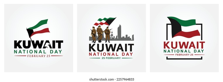 Kuwait National Day. 25 February. Vector Illustration.