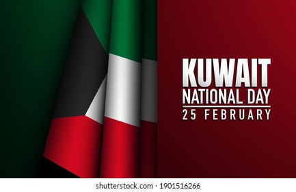 Kuwait National Day Background. Banner, Poster, Greeting Card. Vector Illustration.