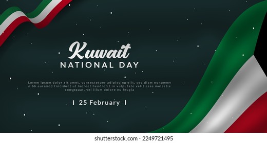 Kuwait National Day Background. Banner, Poster, Greeting Card. Vector Illustration.
