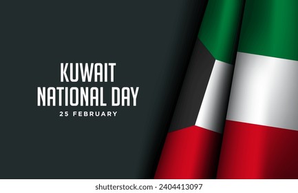 Kuwait National Day Background Design. Banner, Poster, Greeting Card. Vector Illustration.