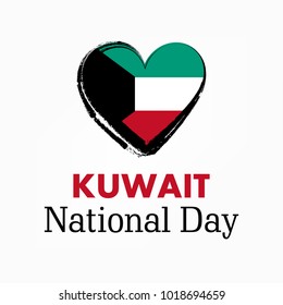 Kuwait National Day Celebration Vector Illustration.