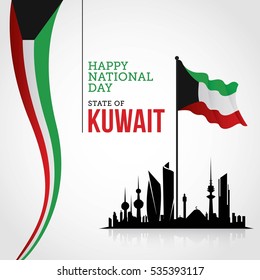 Kuwait National Day Celebration Vector Illustration.