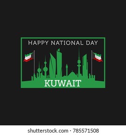 Kuwait National Day Celebration Vector Illustration.