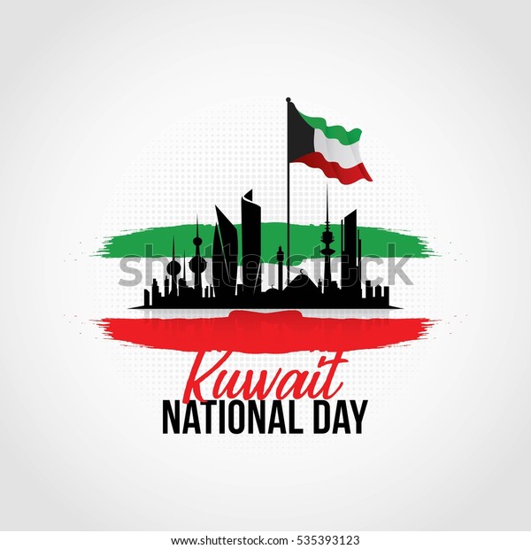 Kuwait National Day Celebration Vector Illustration Stock Vector