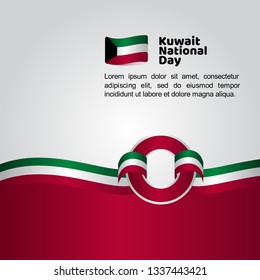 Kuwait National Day Flag Vector Template Design Illustration