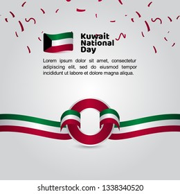 Kuwait National Day Flag Vector Template Design Illustration