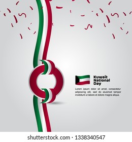 Kuwait National Day Flag Vector Template Design Illustration