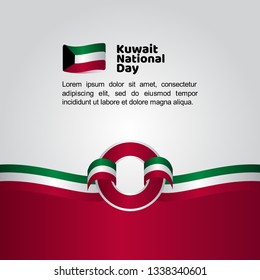 Kuwait National Day Flag Vector Template Design Illustration