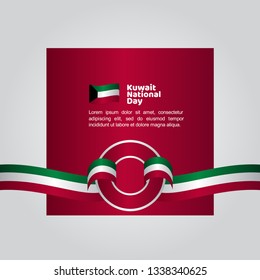 Kuwait National Day Flag Vector Template Design Illustration