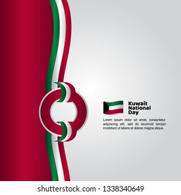 Kuwait National Day Flag Vector Template Design Illustration