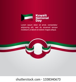 Kuwait National Day Flag Vector Template Design Illustration