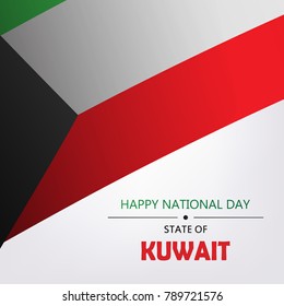 Kuwait National Day Header, poster or banner Background Vector illustration celebration 25-26 February Festive icon with national flag and decoration