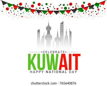 Kuwait National Day Poster Or Banner Background.