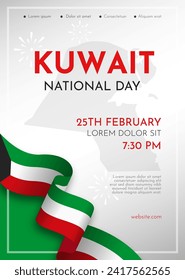 Kuwait National day poster illustration design