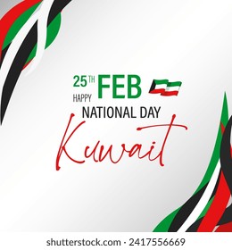 Kuwait National day social media post template illustration design