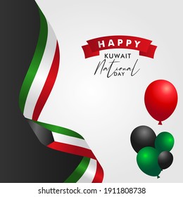 Fondo de la plantilla de diseño de vectores del Día Nacional de Kuwait