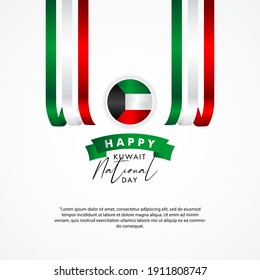 Kuwait National Day Vector Design Template Background