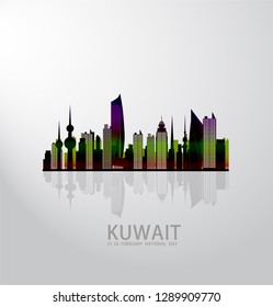 kuwait national day vector illustration celebration 25-26 February. - Images vectorielles