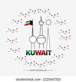 Kuwait national day vector illustration celebration 25-26 February.
