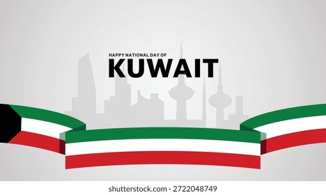 Ilustração vetorial do Dia Nacional do Kuwait. Celebração 25-26 de fevereiro