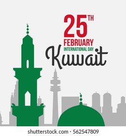 Kuwait National Day Vector Illustration. Celebration  25-26 February. festive icon 