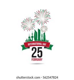 Kuwait National Day Vector Illustration. Celebration  25-26 February. festive icon 