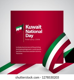 Kuwait National Day Vector Template Design Illustration