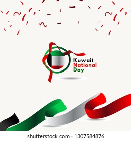 Kuwait National Day Vector Template Design Illustration