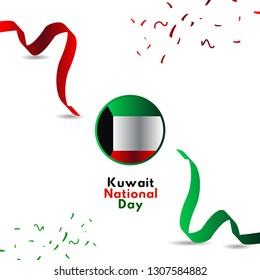 Kuwait National Day Vector Template Design Illustration